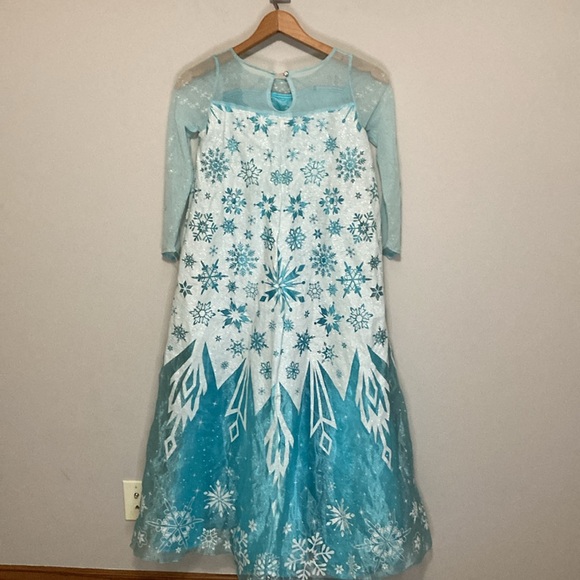 Girls 7-8, Elsa Costume, Disney Frozen, blue dress Halloween princess costume - Picture 7 of 11